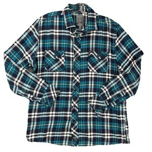 Karl Kani Jeans Shirt Men's Large Long Sleeve Flannel Button Down Plaid Pockets